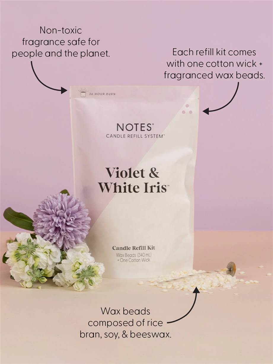 Notes Candle Refill - Violet and White Iris