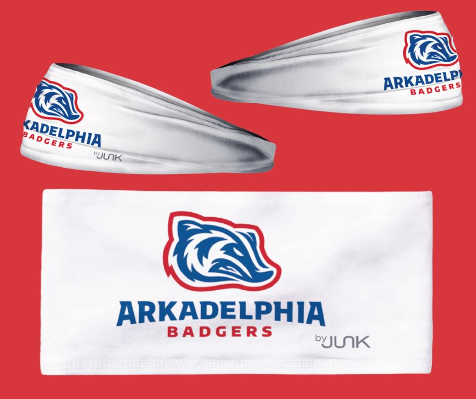 Arkadelphia Badgers Headband, White