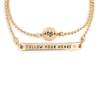 Collection: winnie-the-pooh<br/><br/>Layered Bracelet - Follow Your Heart