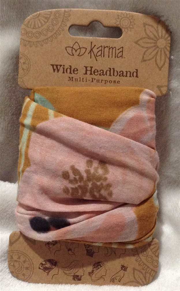 Headband, Wide - Mustard Floral (F19)