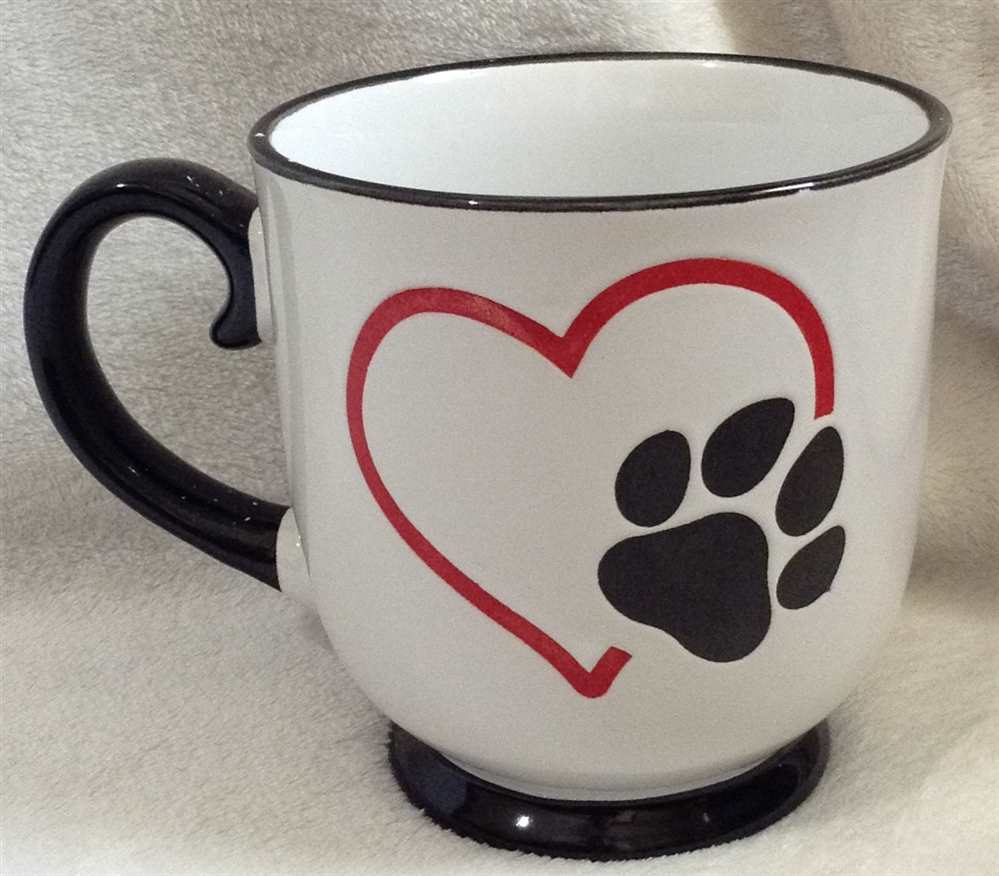 Ceramic Mug = Paw Heart Coffee Mug