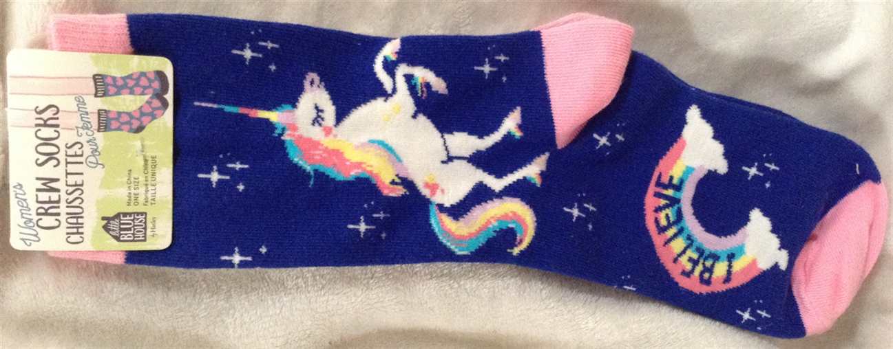 Socks, Women's Crew - Rainbow Unicorns