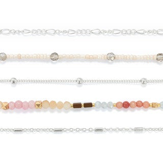 Collection: sharing-kindness-collection<br/><br/>Bracelet Set of 5 - Multicolor Silver