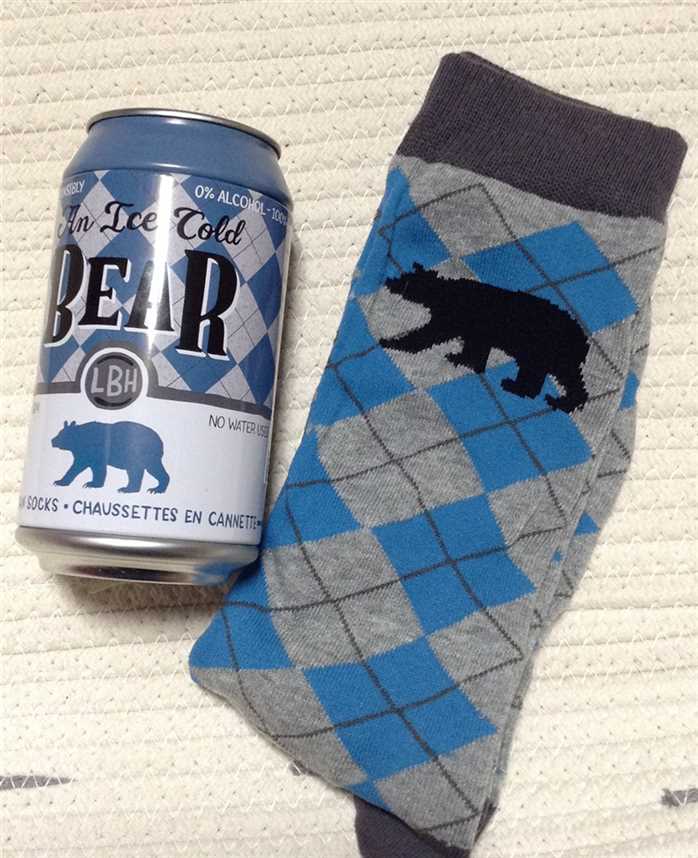 Socks, Men's Beer Can - Ice Cold Bear