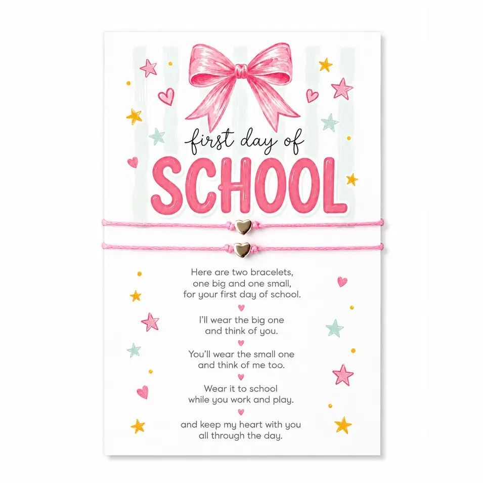 Bow Back To School Mommy & Me Wish Bracelet Set First Day