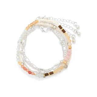 Collection: sharing-kindness-collection<br/><br/>Bracelet Set of 5 - Multicolor Silver