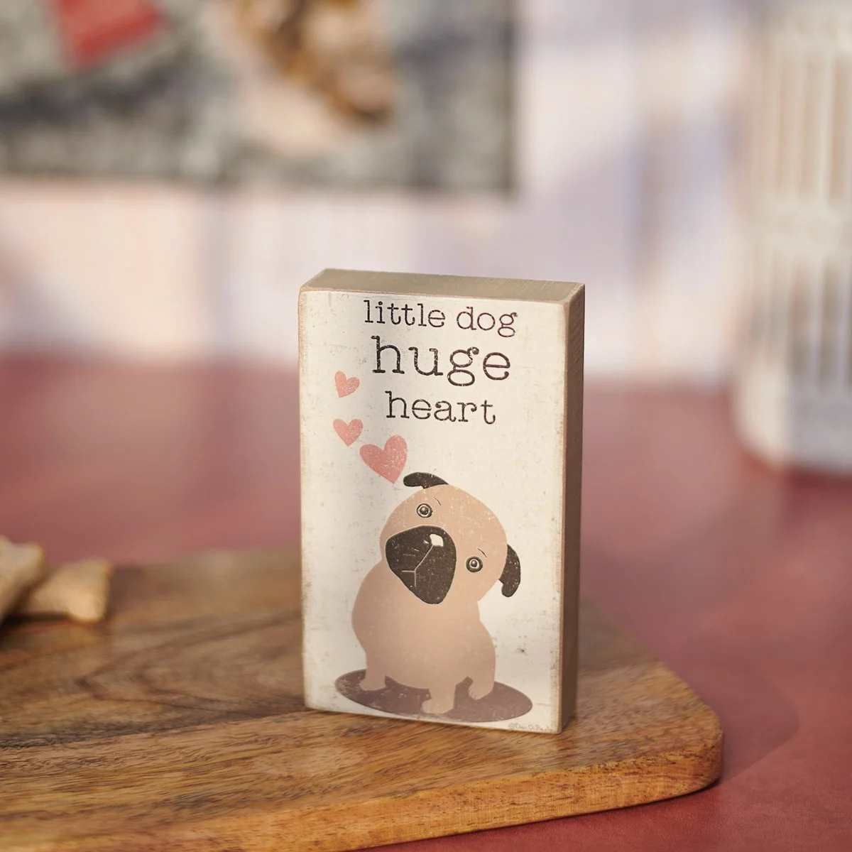 Little Dog Huge Heart Block Sign