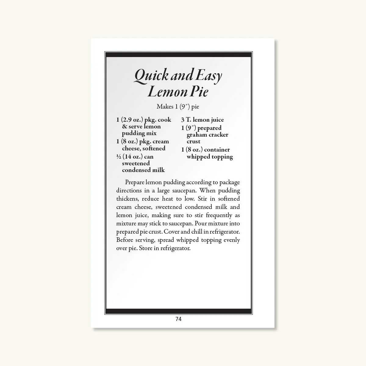 Cookbook - No Bake Cookies, Bars & Pies