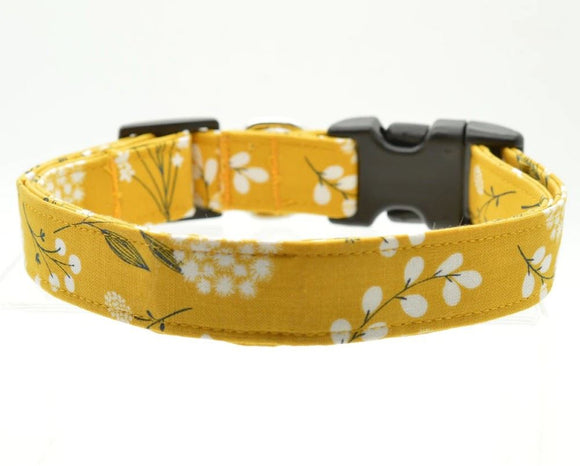 Dog Collar World - Mustard Floral X-Small