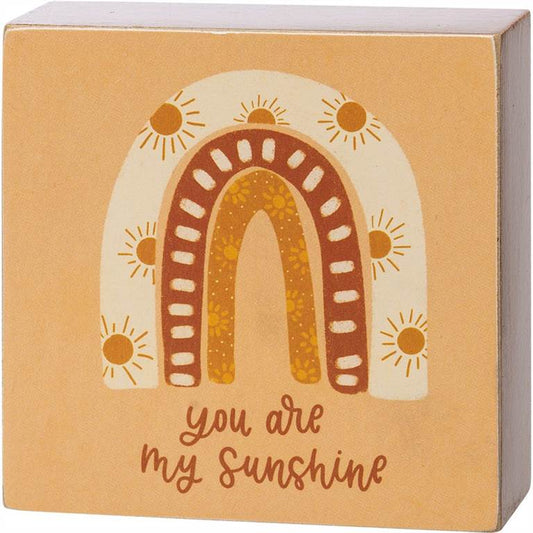 You Are My Sunshine Rainbow Block Sign