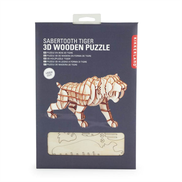 3D Wooden Puzzle Medium - Dino Sabertooth Tiger
