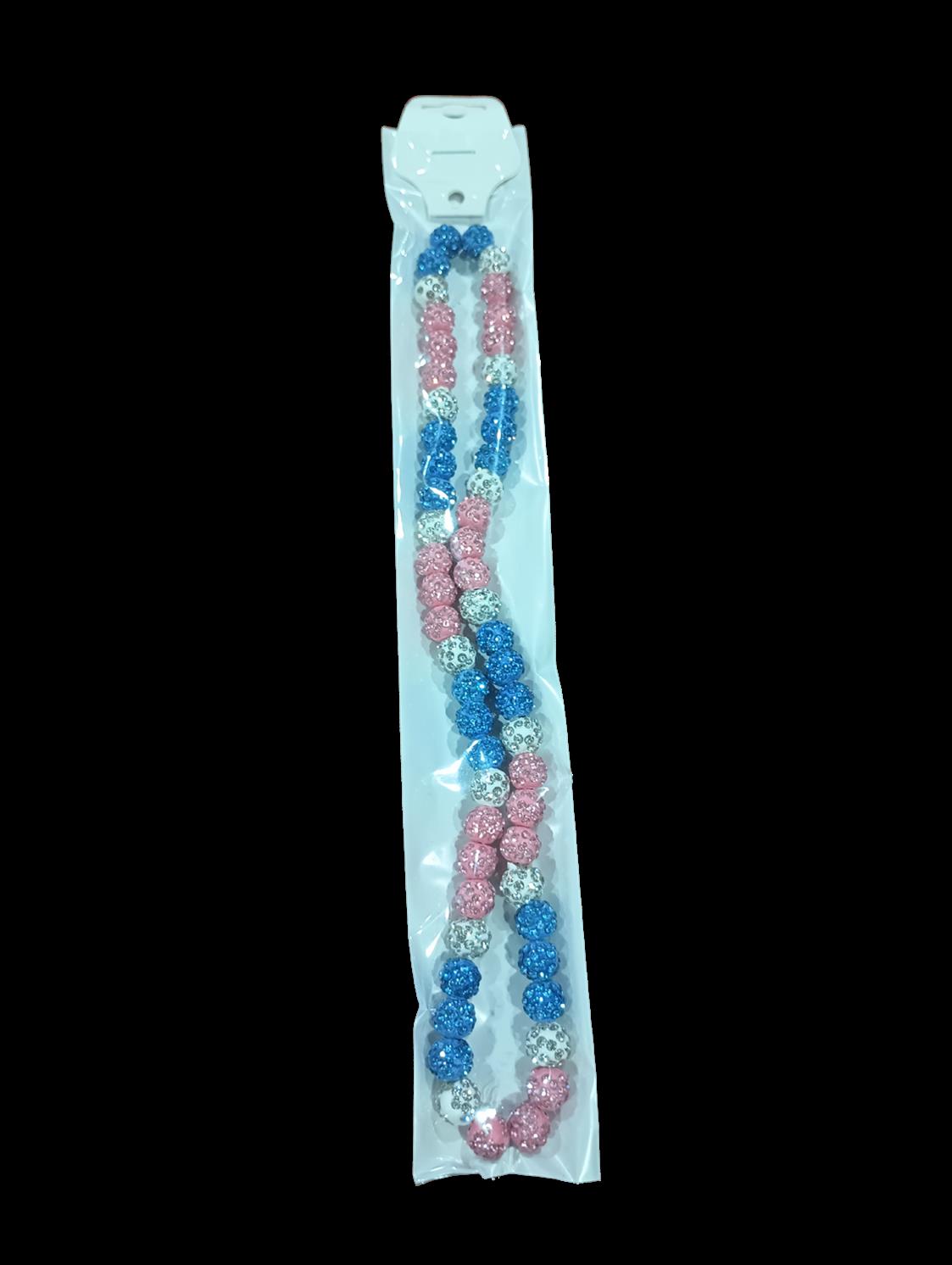 Sports Drip Necklace - Pink / White / Light Blue