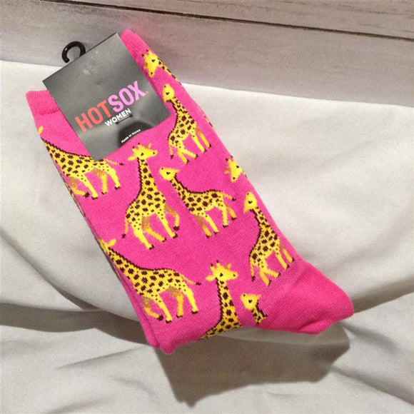 Women Socks - Pink Giraffe