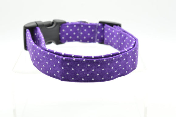 Dog Collar World - Purple Pin Dot Medium
