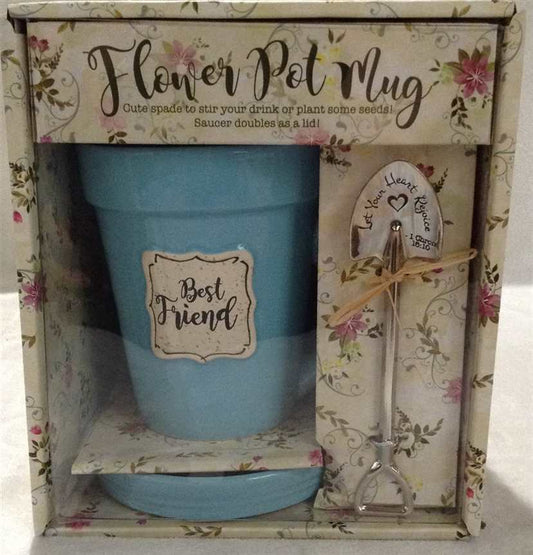 Flower Pot Mug - Blue - Best Friend