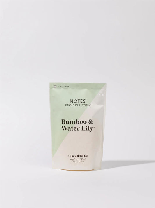 Notes Candle Refill - Bamboo & Water Lily