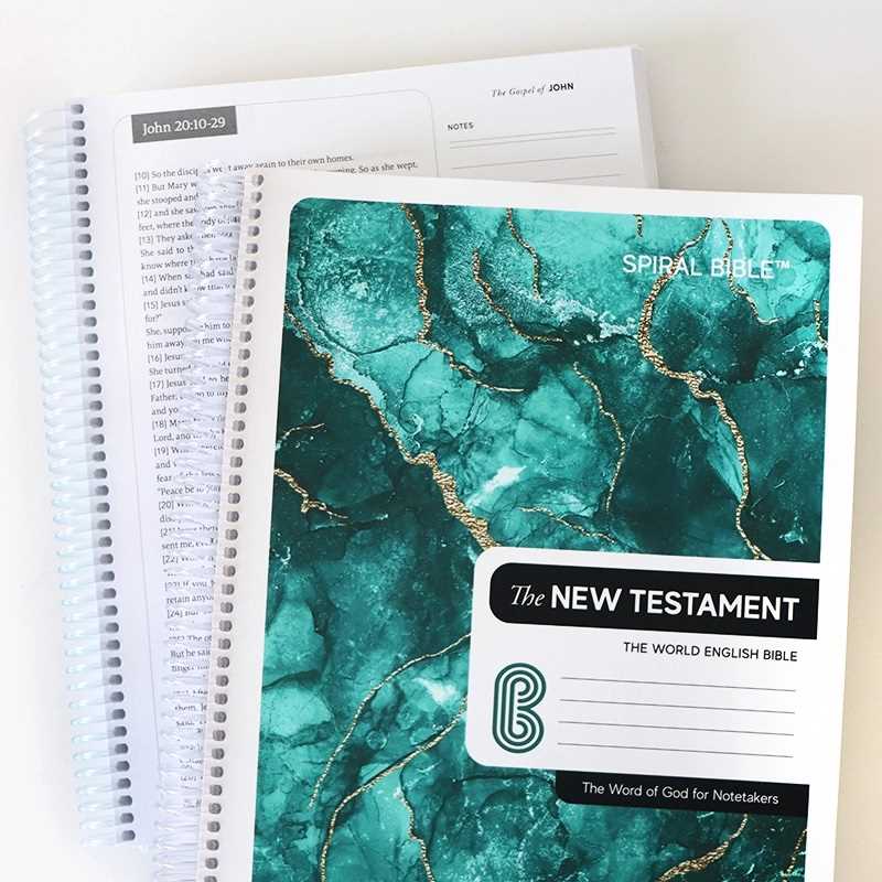 Spiral Book - Spiral Bible WEB - New Testament - Green Marble
