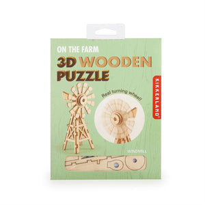 3D Wooden Puzzle Small - Windmill