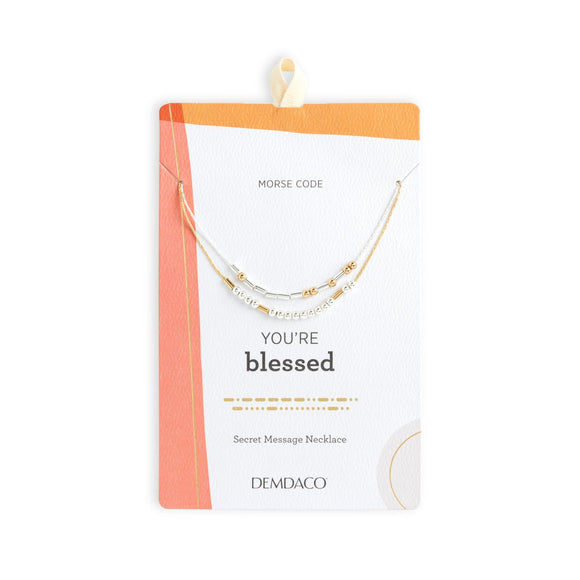 Demdaco - Necklace - Morse Code You're Blessed