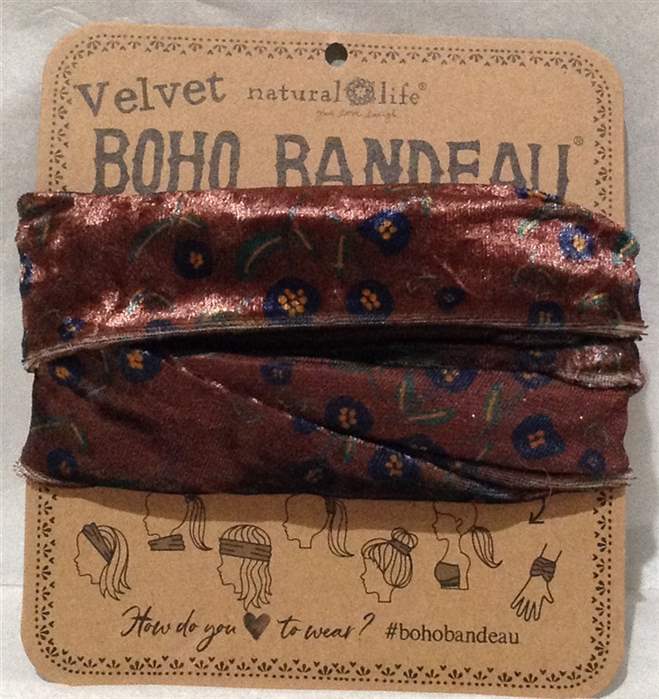 Headband - Boho Bandeau Full - Velvet Wine Vine