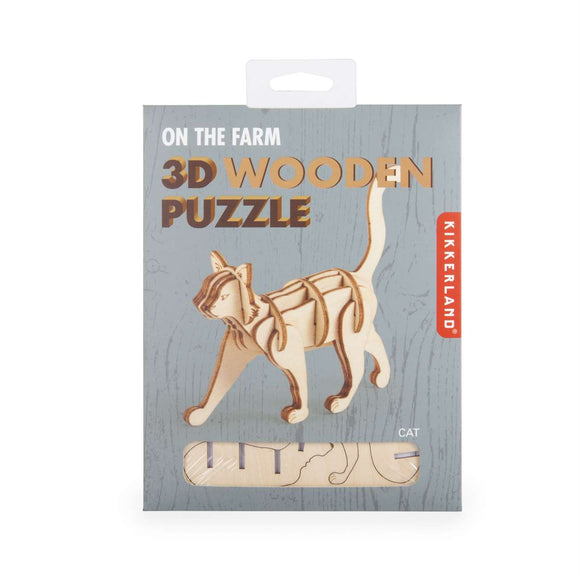 3D Wooden Puzzle Small - Cat