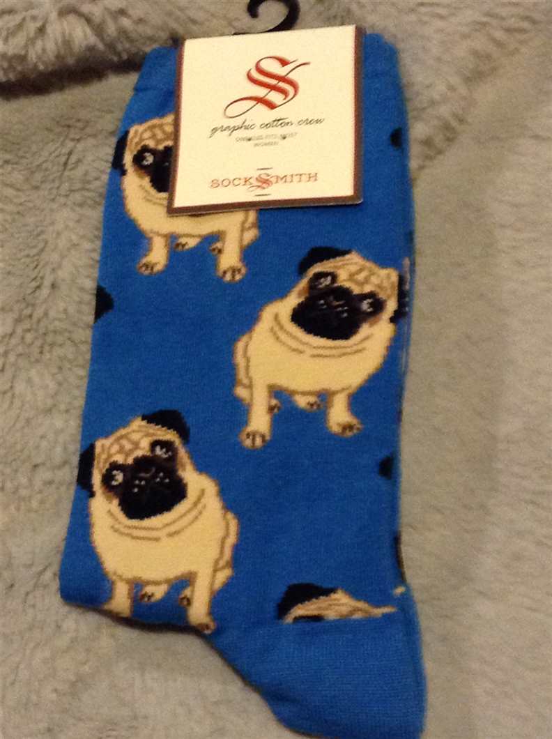 Socks, Women's - Pugs - Blue