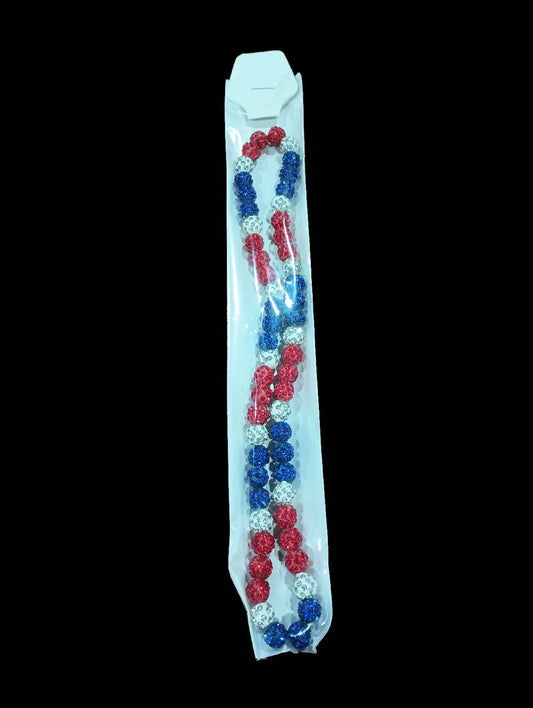 Sports Drip Necklace - Red / White / Blue