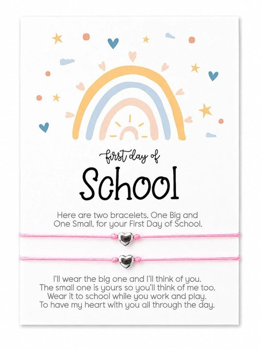 Back To School Wish Bracelet Set Boho Rainbow Mommy & Me
