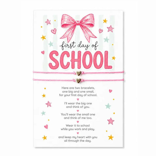 Bow Back To School Mommy & Me Wish Bracelet Set First Day