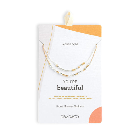 Demdaco - Necklace - Morse Code You're Beautiful