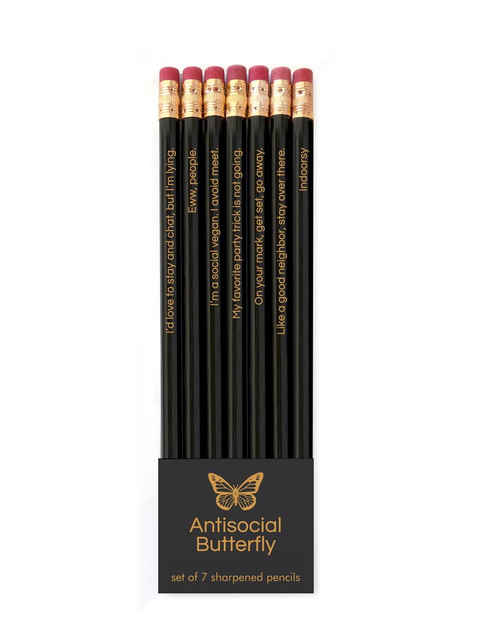 Pencil Set - Antisocial Butterfly