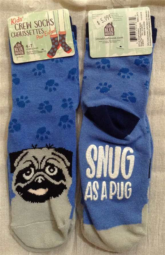 Kid's Socks - Snug Pug - Size 4-7