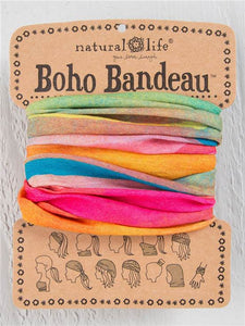 Headband - Boho Bandeau Full - Hot Pink Rainbow