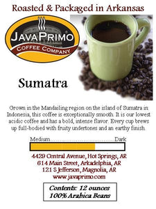 Coffee - Dark Roast - Sumatra 12oz Bag
