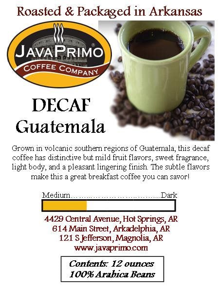 Coffee - Decaffeinated - Guatemala