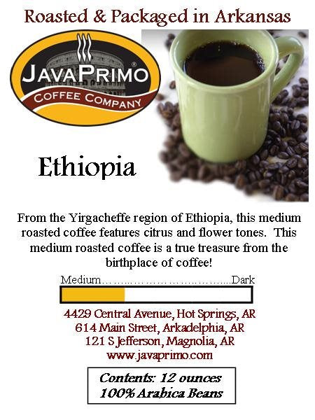 Coffee - Medium Roast - Ethiopia 12oz Bag