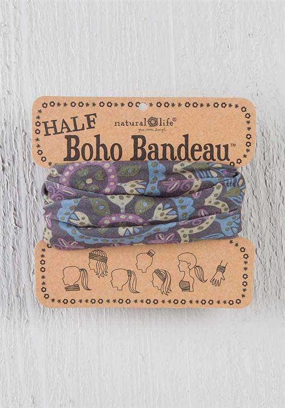 Headband - Boho Bandeau Half - Black, Navy, Purple and Cream