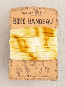 Headband - Boho Bandeau Full - Gold Tonal Tie Dye