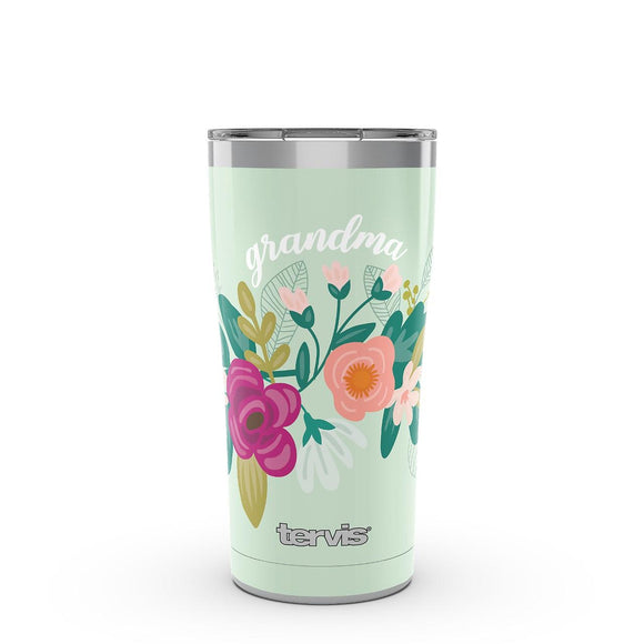Tervis - 20oz Stainless - Mint Swag Grandma Floral