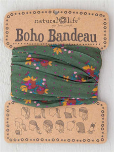 Headband - Boho Bandeau Full - Olive Magenta Flo