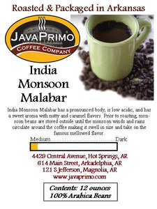 Coffee - Medium Roast - India Monsoon 12oz Bag
