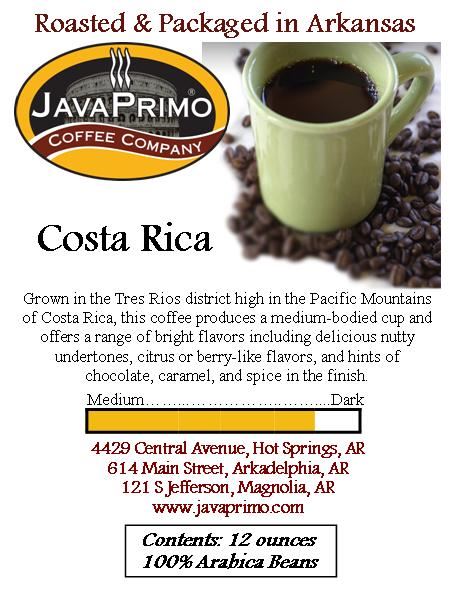Coffee - Dark Roast - Costa Rica 12oz Bag