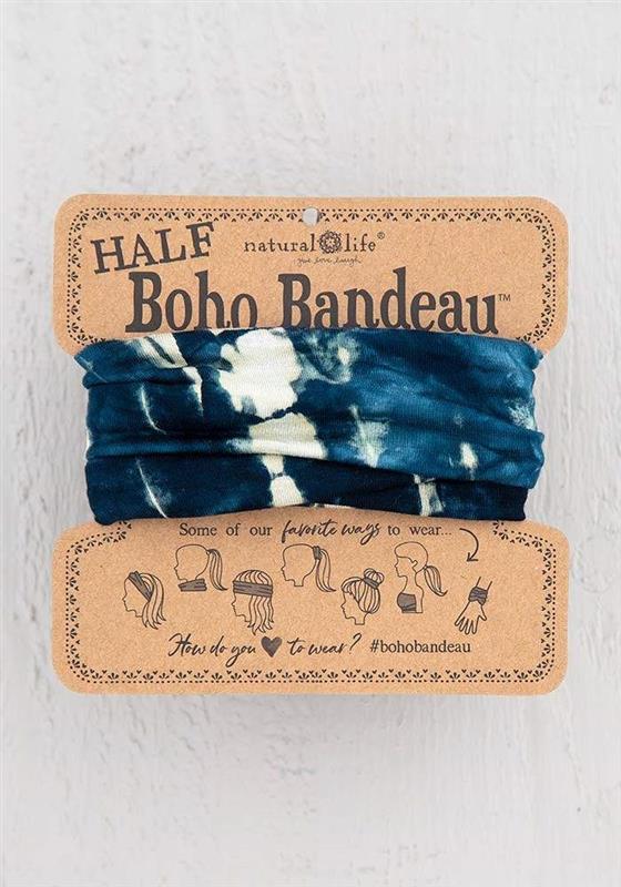 Headband - Boho Bandeau Half - Indigo Cream