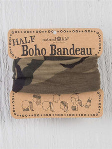 Headband - Boho Bandeau Half - Olive Camo