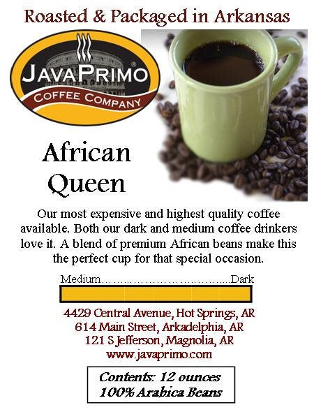 Coffee - Dark Roast - African Queen - 12 Ounces