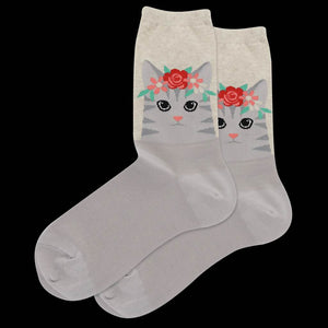 Women's Socks - Cat Flower Crown