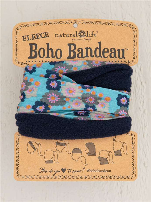 Headband - Boho Bandeau Full - Fleece Aqua Fleece