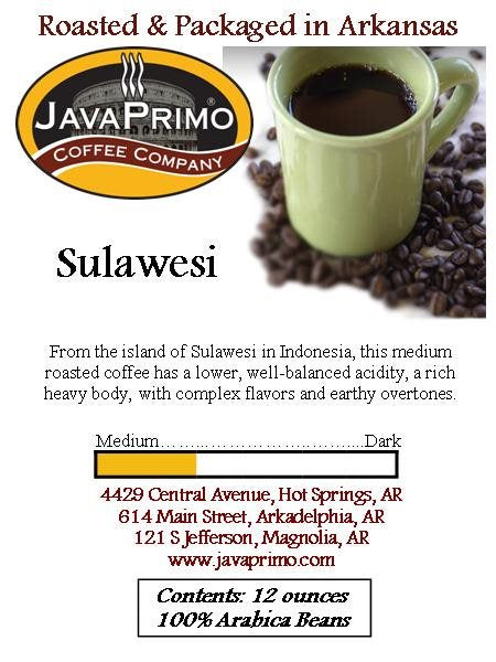 Coffee - Medium Roast - Sulawesi 12oz Bag