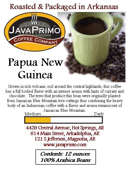 Coffee - Medium Roast - Papua New Guinea 12oz Bag